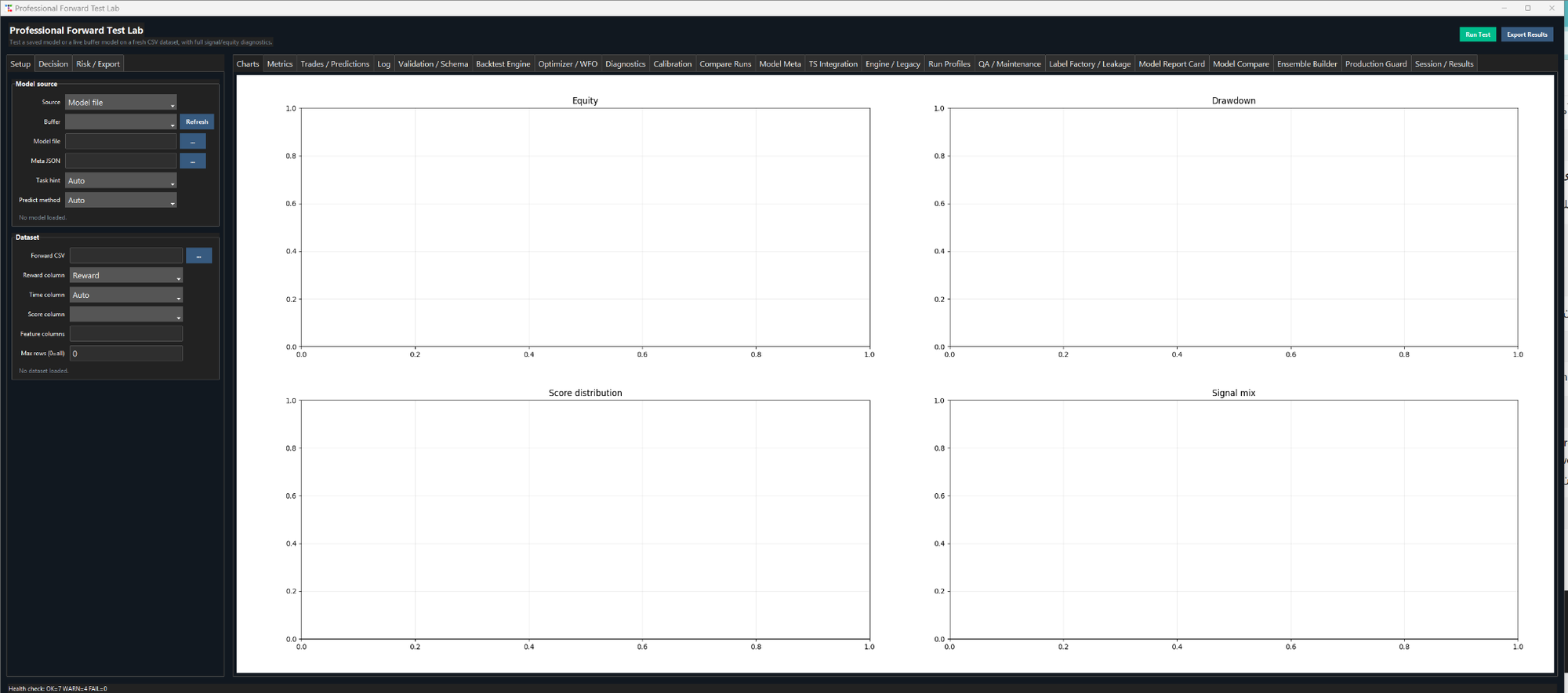Quant Research Workstation professional forward-test lab.
